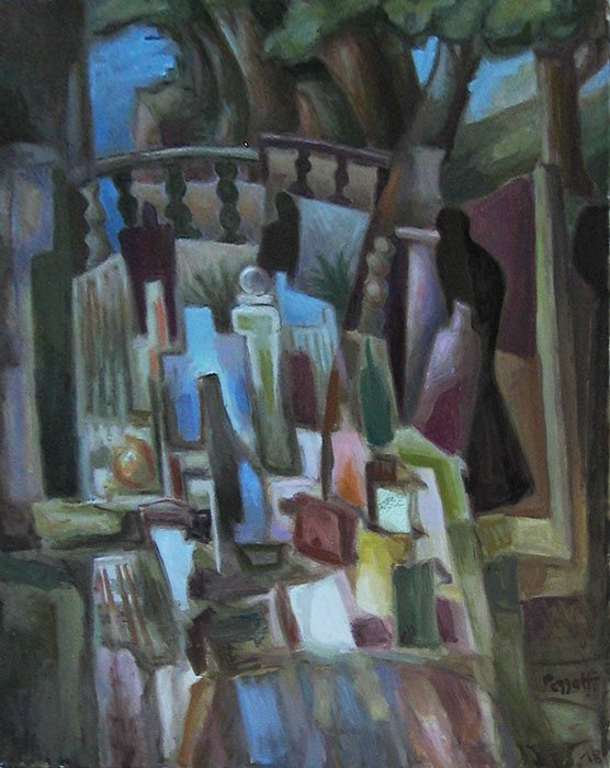 Peinture, Artiste-peintre, la table en terrasse