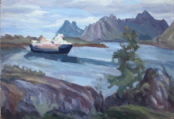 Peinture, Artiste-peintre, Chalutier, Steinerfjord, Westvegoye