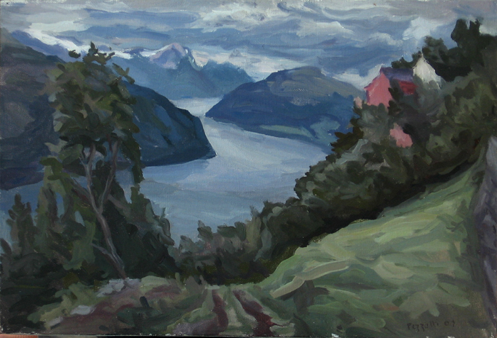 Peinture, Artiste-peintre, Le Nordfjord à mi-fjord