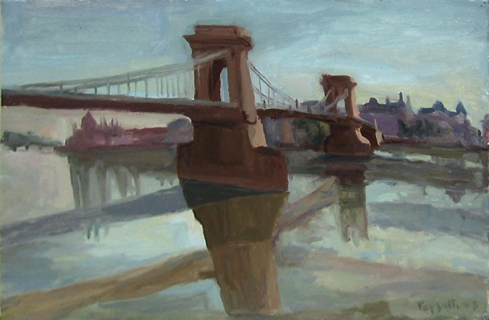 Peinture, Artiste-peintre, Pont aux chaines et parlement de Hongrie